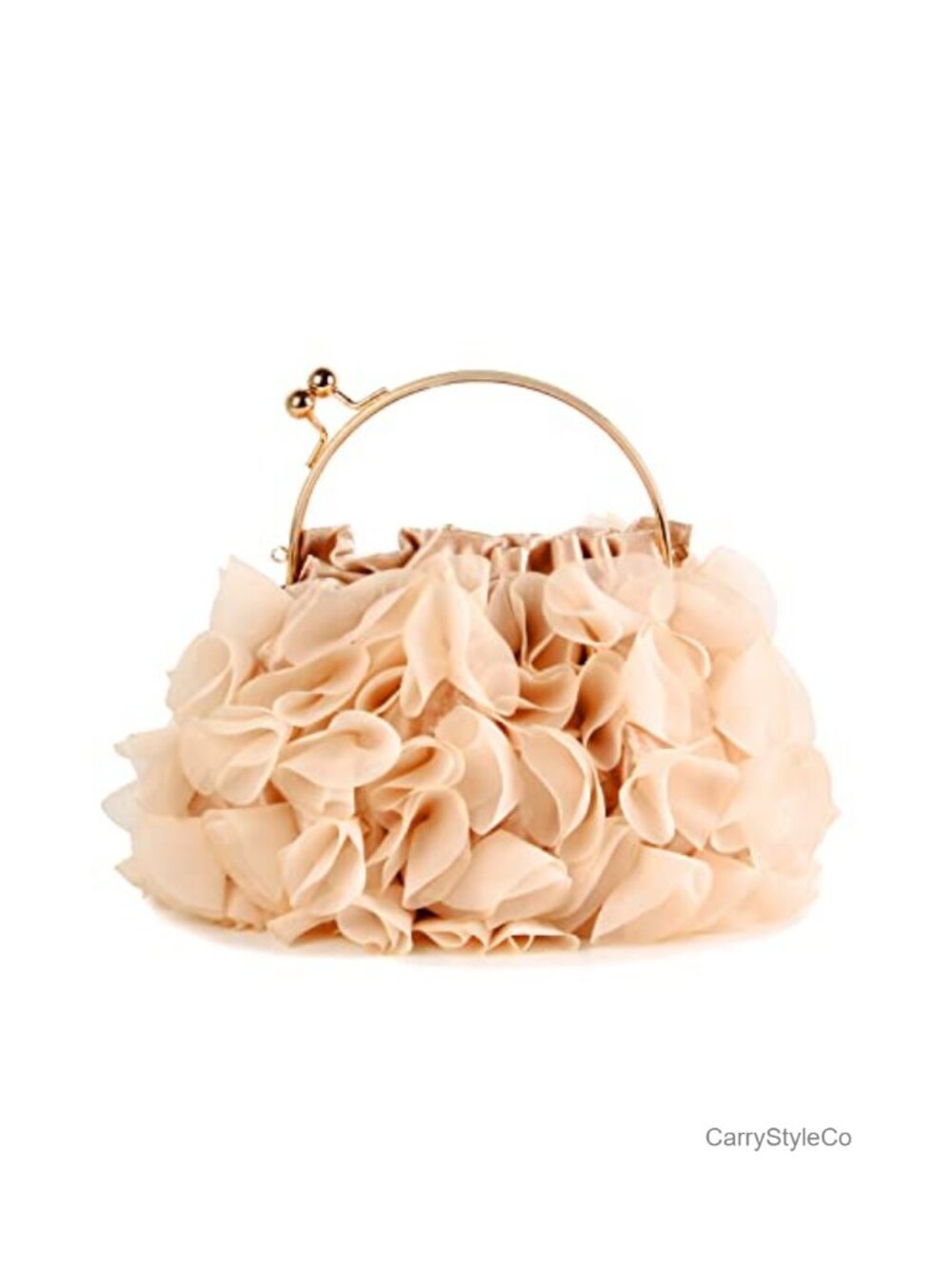 Satin Floral Evening Clutch Kiss Lock Chain Strap Party Prom Bag